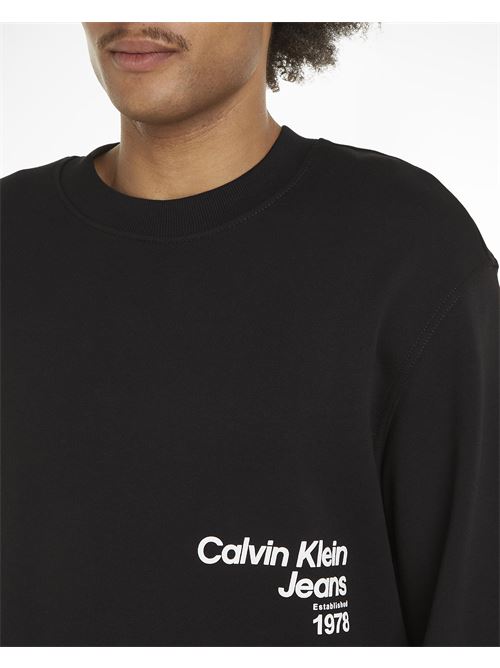 diffused logo crew neck CALVIN KLEIN JEANS | J30J325155BEH
